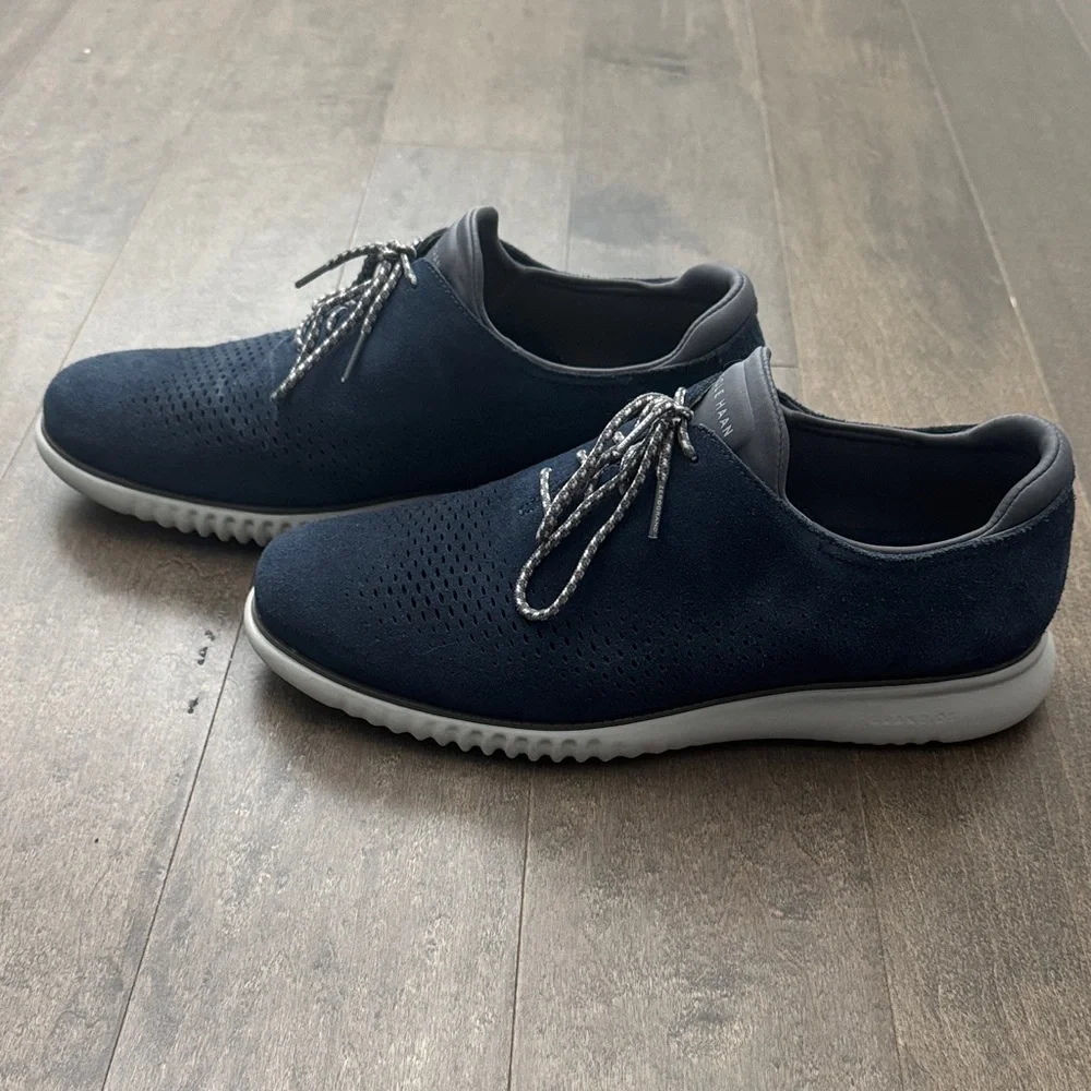 Cole Haan OriginalGrand Stitchlite Oxford Sneakers Navy Men Size 12 Wide C35631
